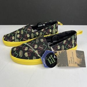 TOMS Venice Collection Glow In The Dark Shoes Womens 8.5 Mens 7 Late Night Food